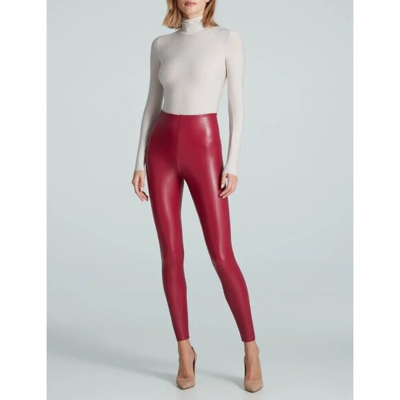 Commando Faux Leather Leggings in Raspberry X-Small Womens Vegan Pants - Picture 13 of 14
